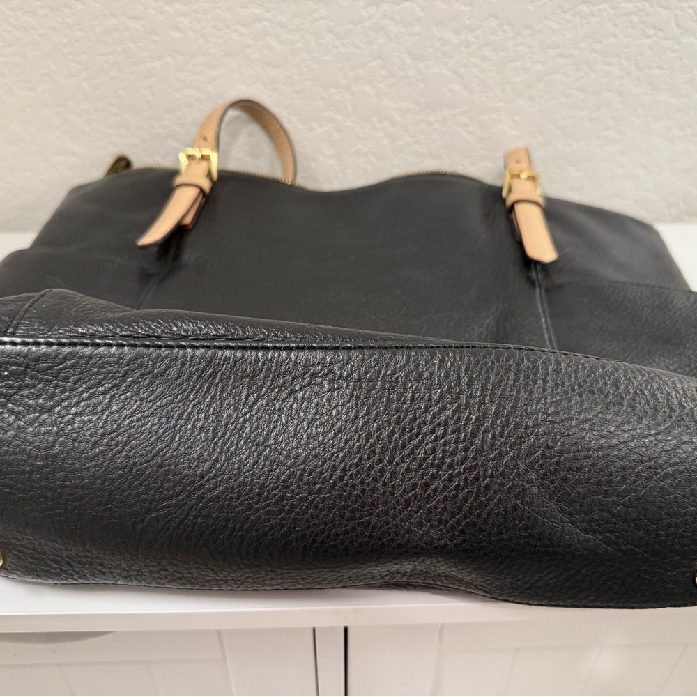 Michael Kors Black and Tan Leather Tote Bag - Picture 7 of 9